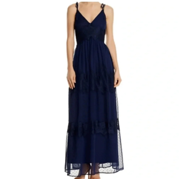 Aqua Dresses & Skirts - AQUA | Bloomingdale’s Exclusive | Navy Lace semi-formal maxi dress. | XSmall.